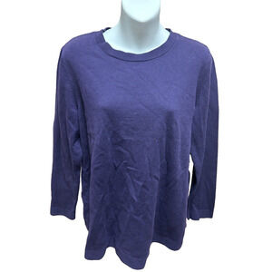 J Jill Womens Sweater Size Petite Medium Long Sleeve Pullover Purple Casual Top